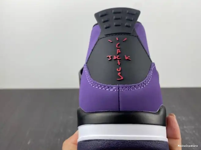 MaikeSneakers LN4 Retro 766296 Purple and 4 Travis (Friends Jordan Family) Scott 0420